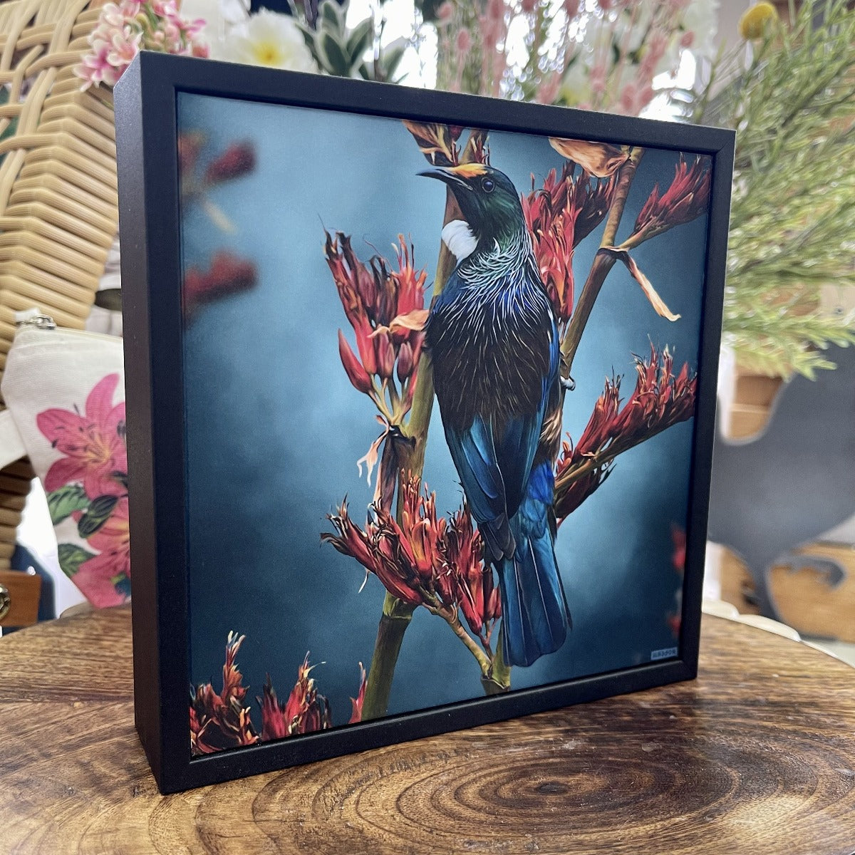 "Tui Tea Time" by Julian Hindson Box Framed Card