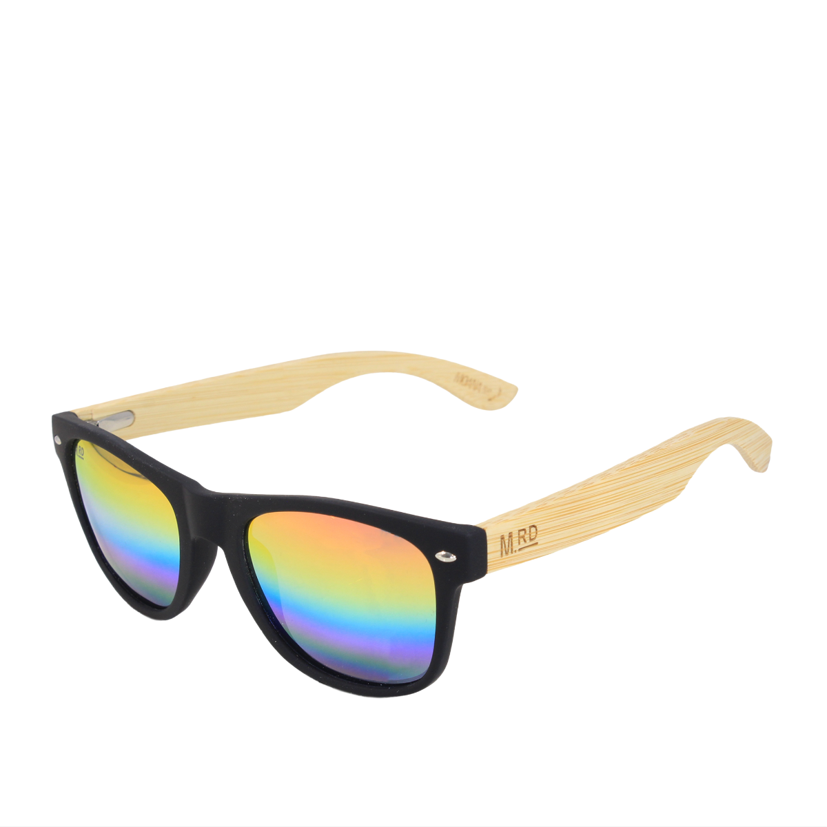 50/50s - Black w/ Rainbow Refl Lens