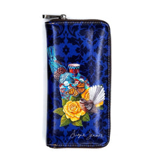 Leather Zip Wallet Native Birds
