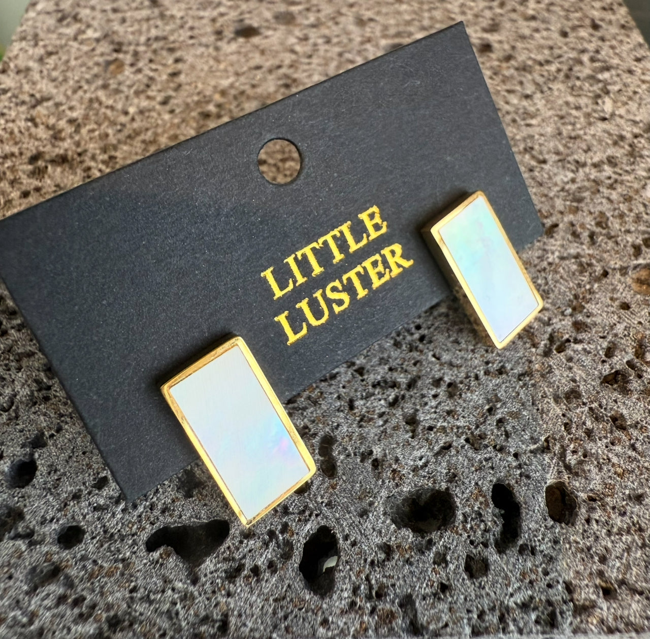 Paua & Mother of Pearl Rectangle Earrings SALE