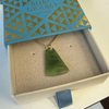 Green stone pounamu pendant necklace in a 'little taonga' box