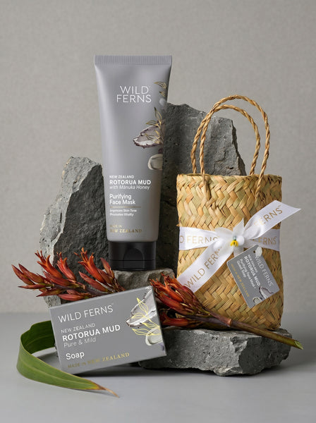 Woven Basket Rotorua Mud Mask & Soap