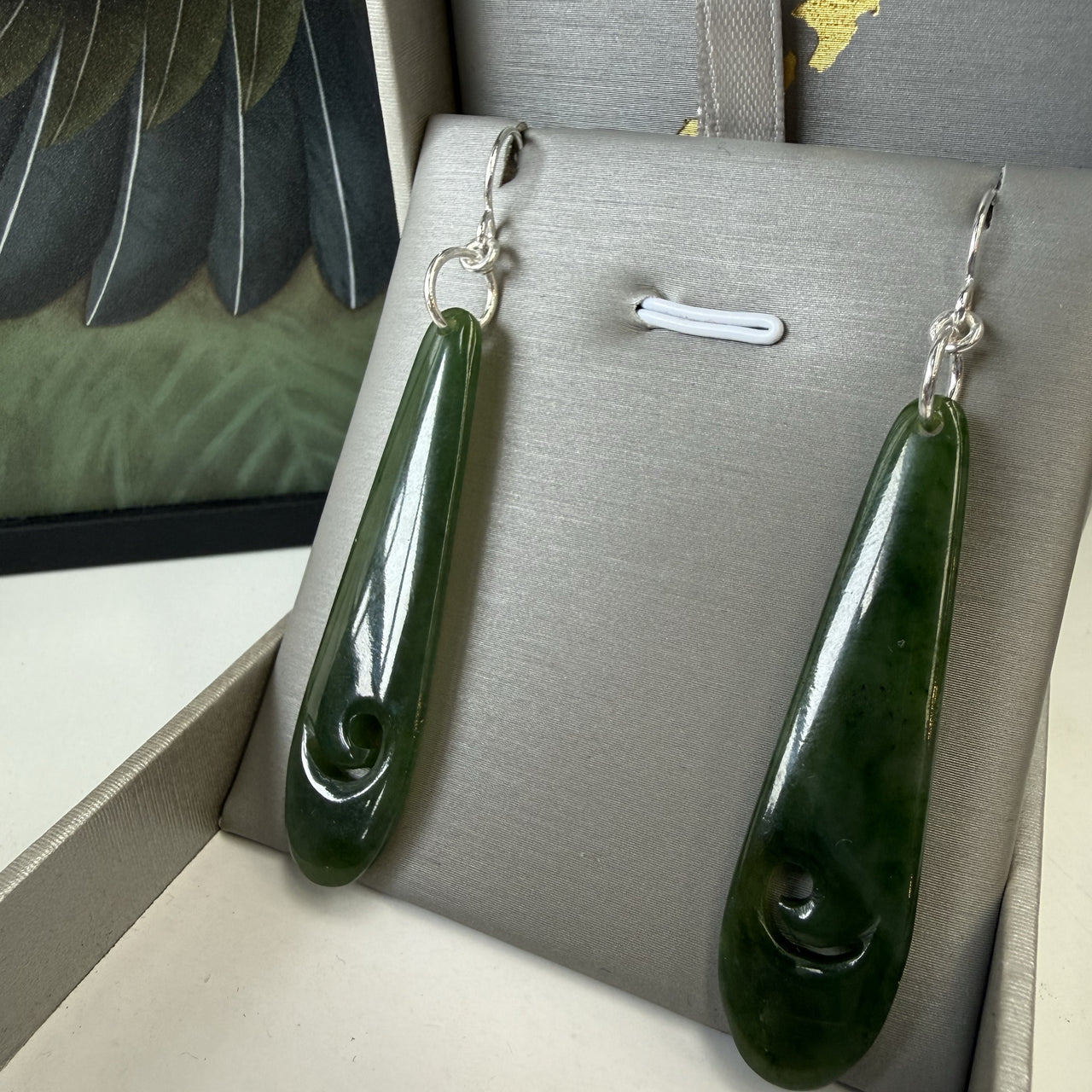Polished Roimata Greenstone Earrings