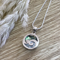 Sterling Silver Koru Mother of Pearl & Paua